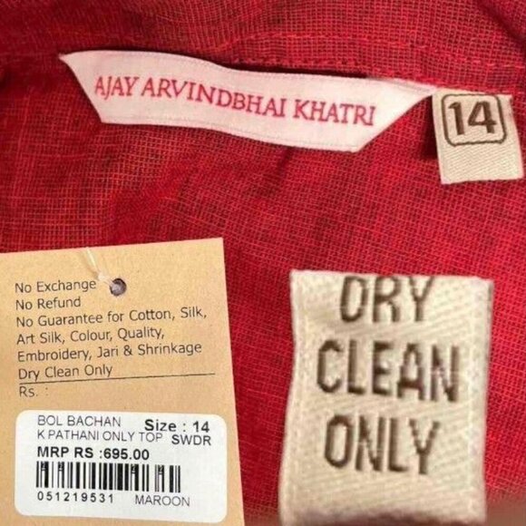 NWT Ajay Arvindbhai Khatri Men's Pathani Shirt - Picture 4 of 4